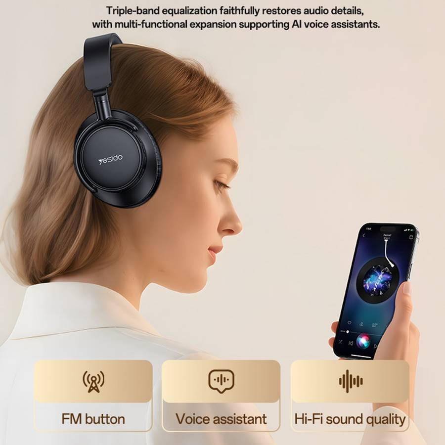 YESIDO EP12 Over-Ear Bluetooth-Compatible Headphones Zero-Pressure Comfort Wired / Wireless Dual ...