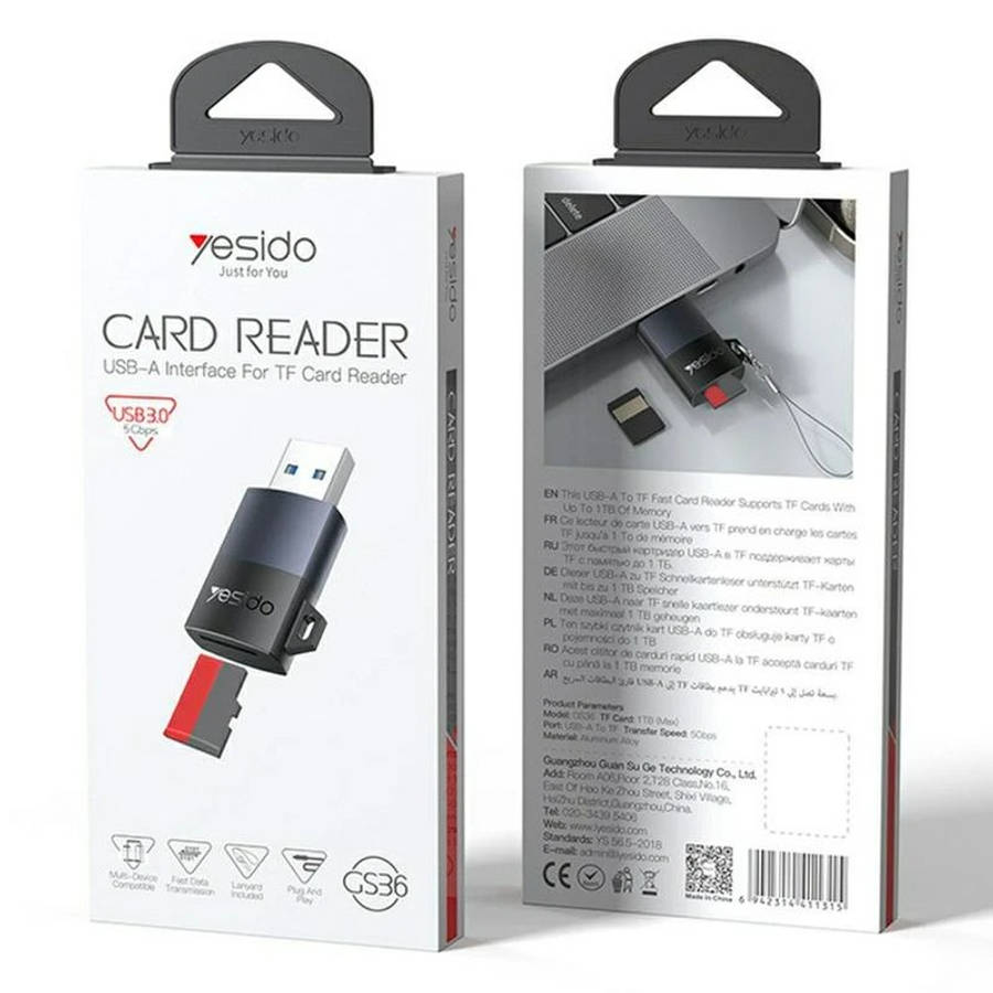 Yesido GS36 USB 3.0 TF Card Reader - 5Gbps