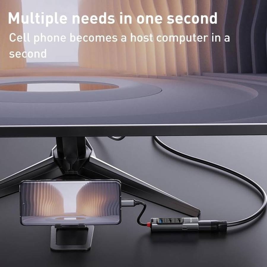 YESIDO HB23 5-in-1 Type-C Hub Adapter Multi Port USB-C Docking Station with USB3.0+2 USB2.0+DP+PD...