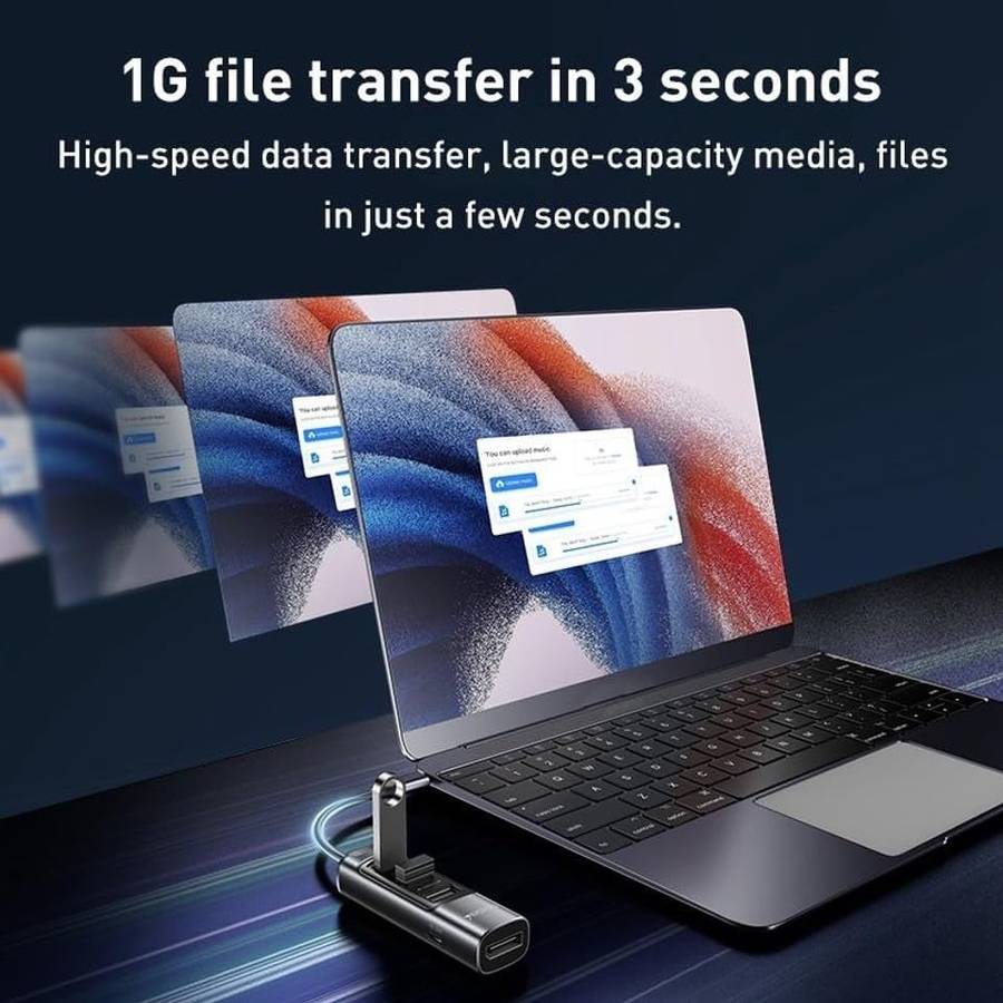 YESIDO HB23 5-in-1 Type-C Hub Adapter Multi Port USB-C Docking Station with USB3.0+2 USB2.0+DP+PD...