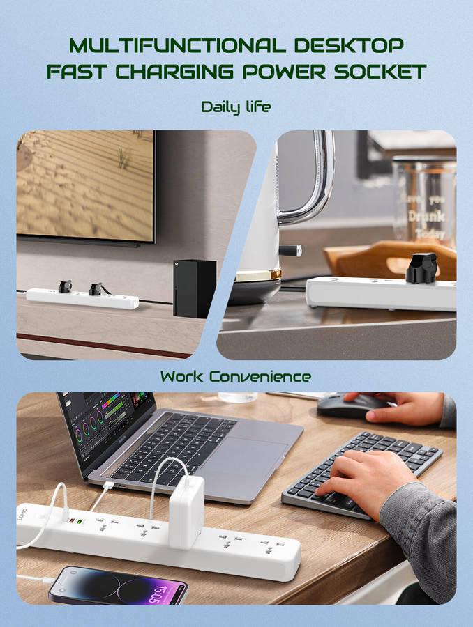 LDNIO SC5319 Power Strip, USB + Type-C