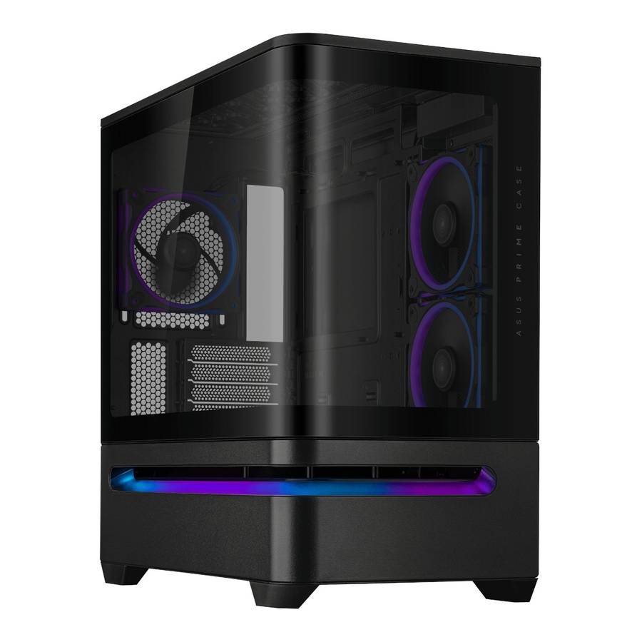Asus Prime AP202 ARGB Curved Tempered Glass Micro-ATX Chassis  Black