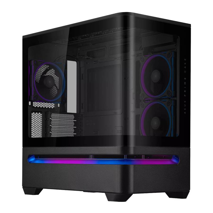 Asus Prime AP202 ARGB Curved Tempered Glass Micro-ATX Chassis  Black