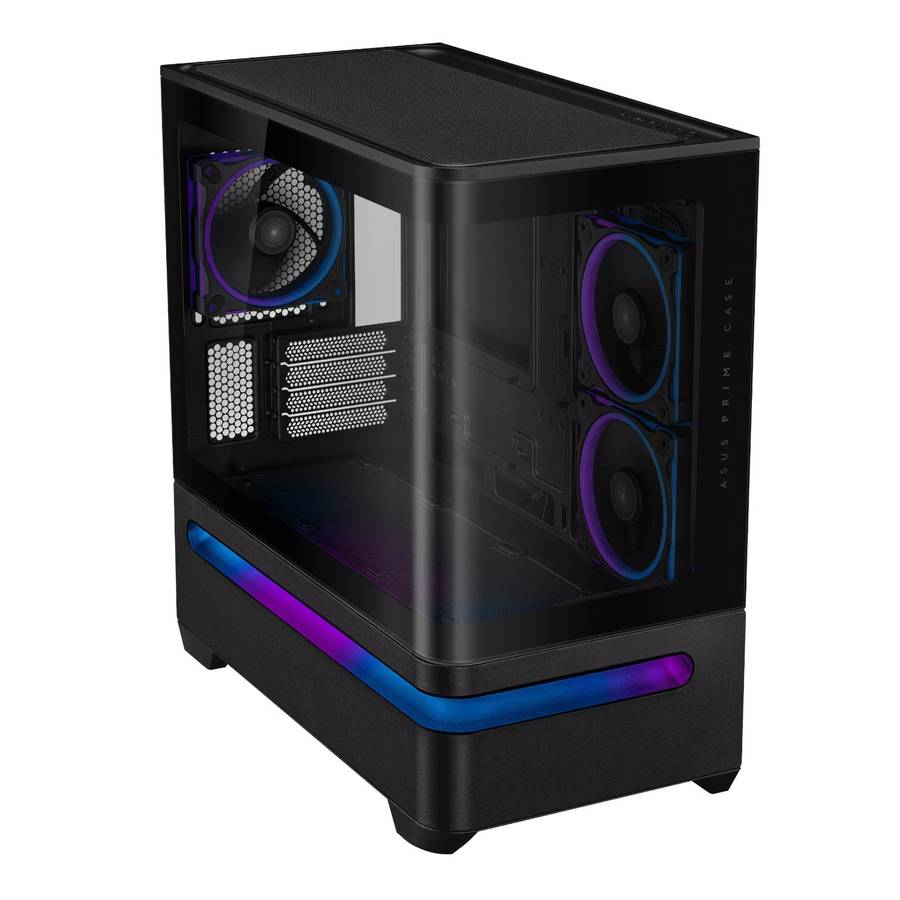 Asus Prime AP202 ARGB Curved Tempered Glass Micro-ATX Chassis  Black