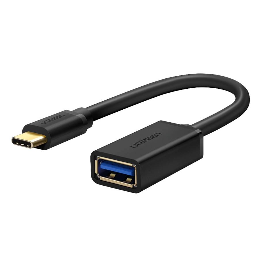 UGREEN Type-C to USB-A Adapter (Male to Female, 15cm) Black
