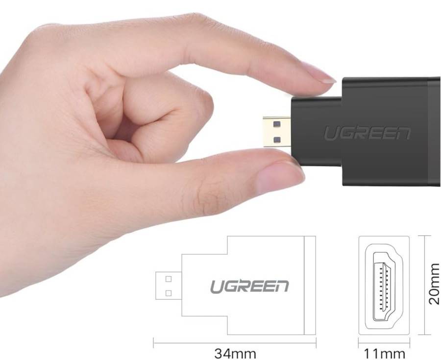 UGREEN Micro HDMI Male to HDMI Female Adapter  Black