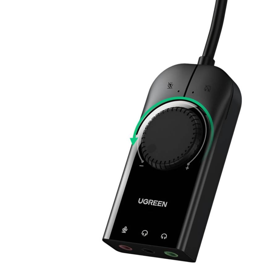 UGREEN CM129-40964 USB-A to 3.5mm External Stereo Sound Adapter - Black