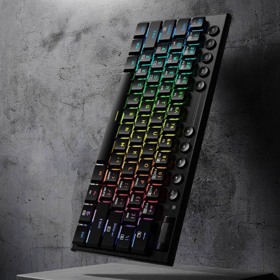 REDRAGON Horus Mini Pro 61Key Wireless Bluetooth Red Switch RGB Low Profile Gaming Mechanical Key...