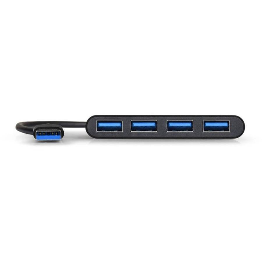 Port USB3.0 to 4 x USB3.0 5Gbps 4 Port Hub - Black