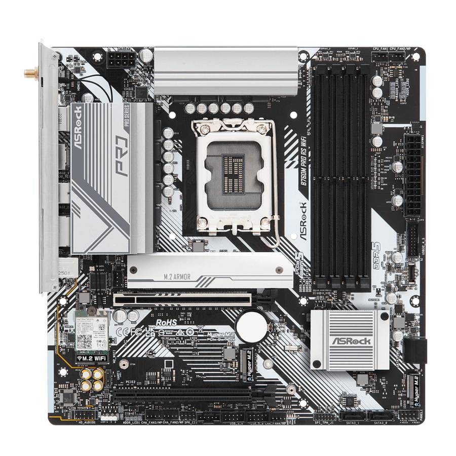 ASRock B760M Pro RS WiFi Intel LGA 1700 MATX Gaming Motherboard