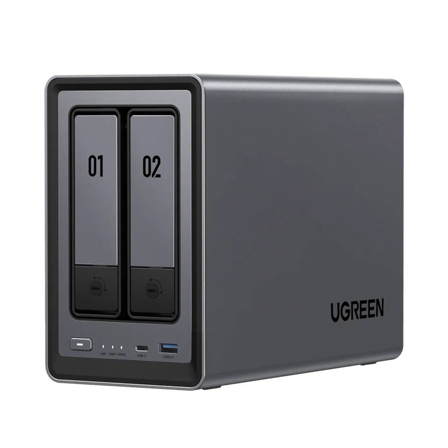 UGreen NASync DXP2800 2 Bay NAS with Seagate Ironwolf NAS 8TB SATA Hard Drive Bundle (2x 4TB)