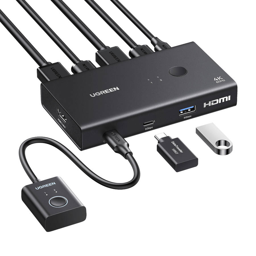 UGreen HDMI 2.0 KVM Switch 2-In-1 Out