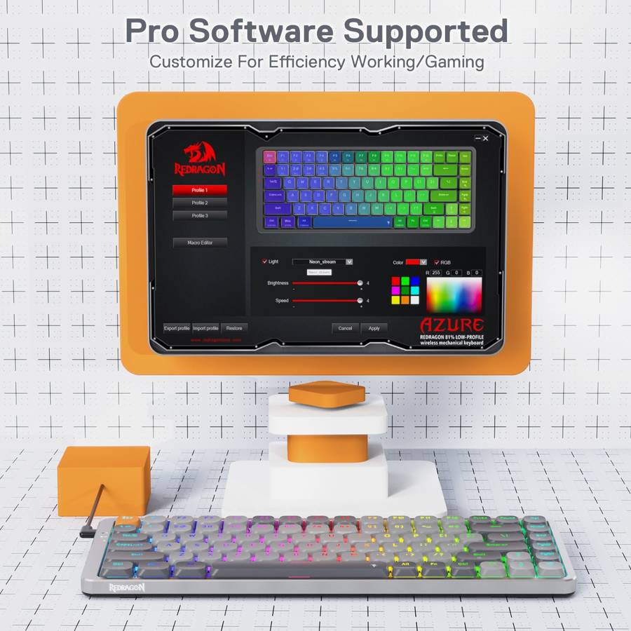 REDRAGON MECHANICAL AZURE Wireless Gaming Keyboard