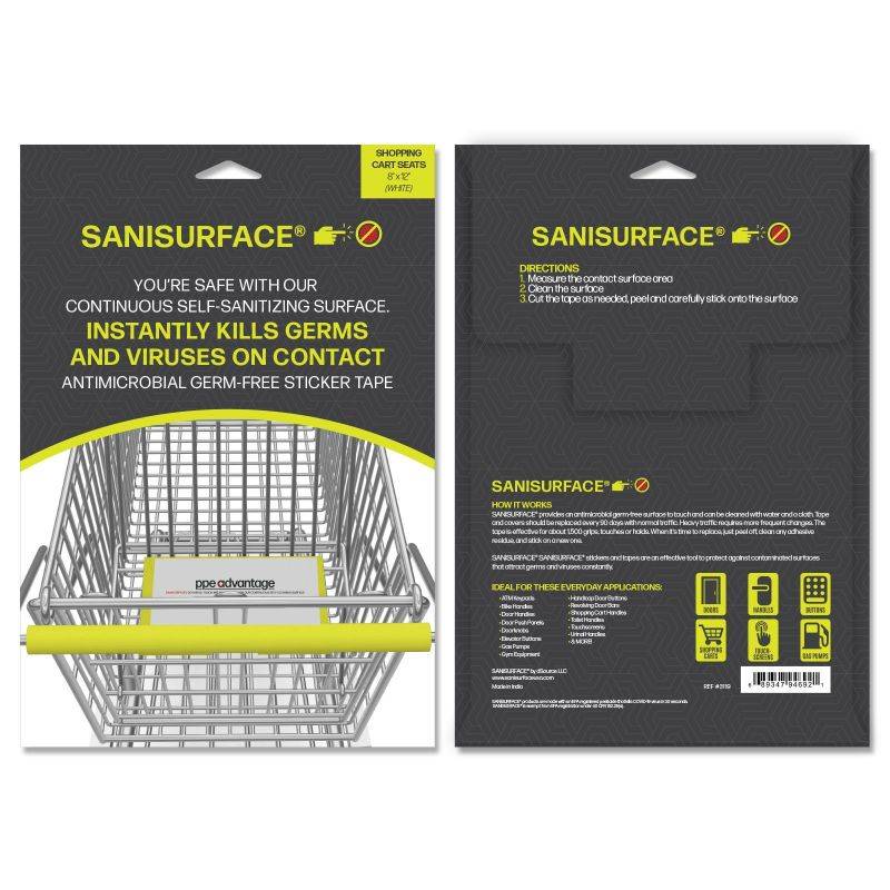SaniSurface Shopping Trolley Seat Sticker - 25 pcs