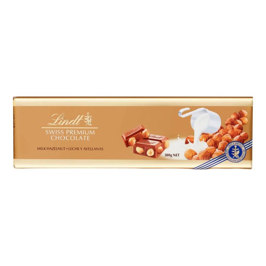 Lindt Gold Bar Hazelnut Milk Chocolate  300g (BB)