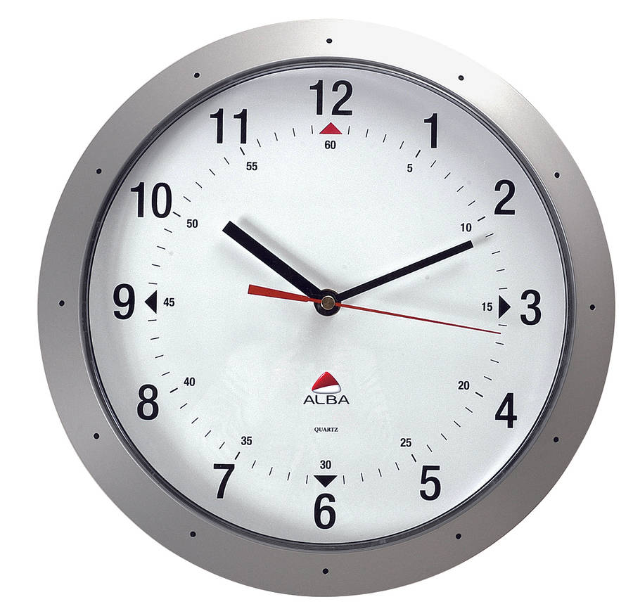 Alba Round Wall Clock 30cm - Metallic Grey