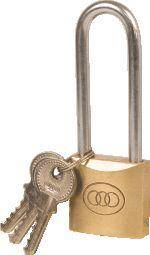 Padlock Tri Brass - 32mm (Long Shackle)