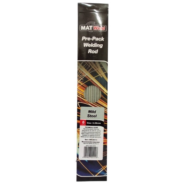 Matweld - Welding Rod / Pre-Pack Welding Rod 3.25mm - Mild Steel (8 Piece)