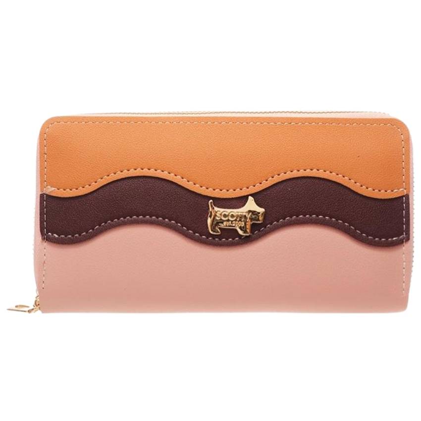 Scotty Bags - The Roberto - Double Zipper Purse - Tan &amp; Brown &amp; Taupe