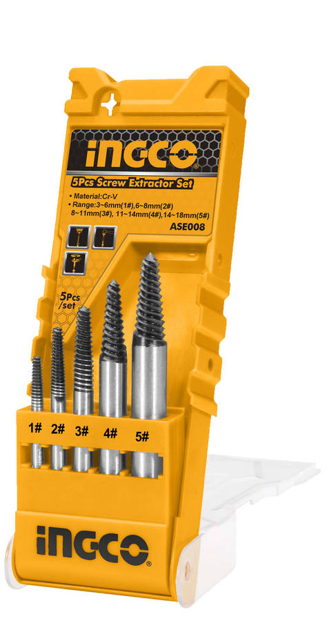 Ingco - Screw Extractor Set (5 Pieces)