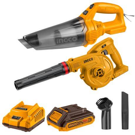 Ingco - Cordless Vacuum Cleaner and Blower with 2.0Ah Battery and Charger