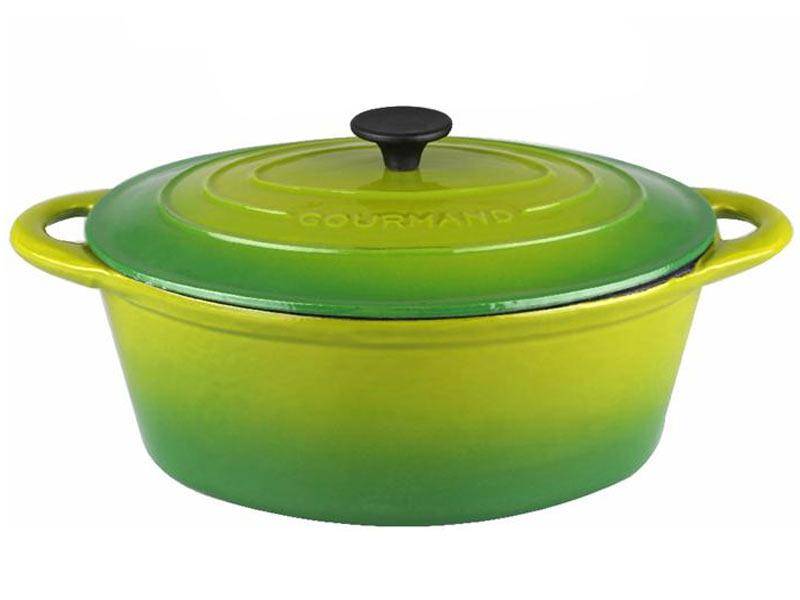 Gourmand 7L Cast Iron Casserole Pot - Green (SR170BGR)