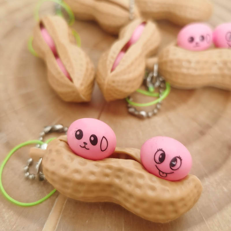SQUEEZ MY NUTS  PEANUT PINCH DECOMPRESSION SENSORY FIDGET TOY