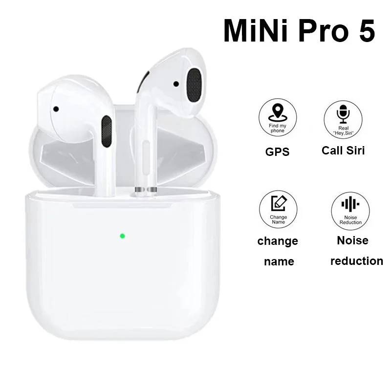 Wireless Pro5 Bluetooth Ear Pods That Are Compatible With iOS And Android White