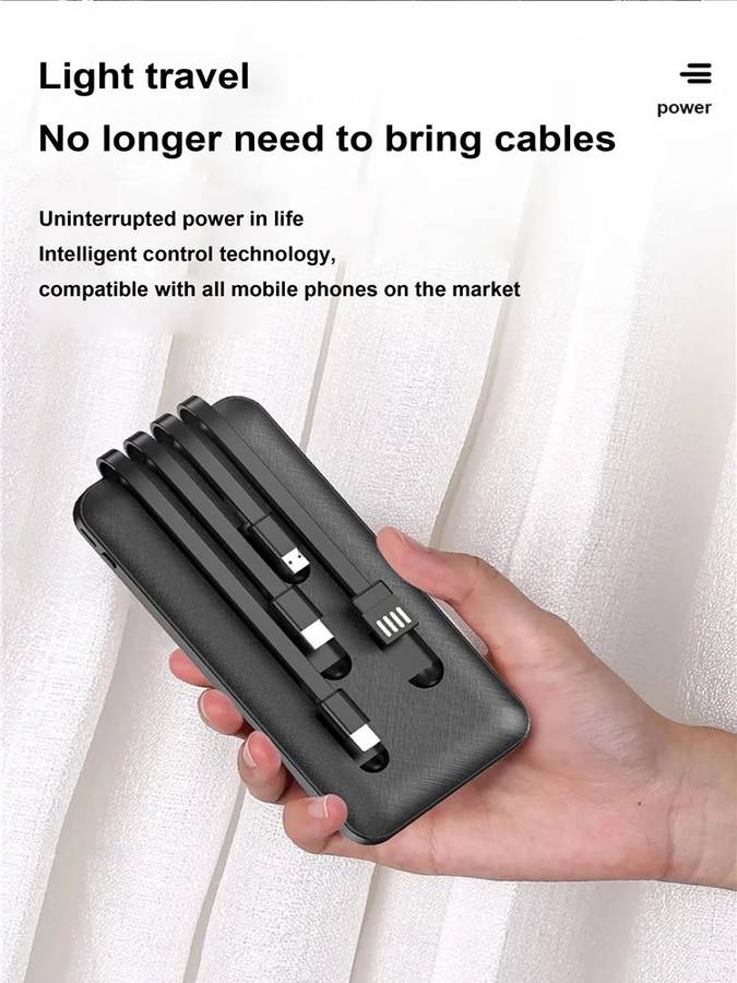 10000 mAh Fast Charge Power Bank With LED Screen