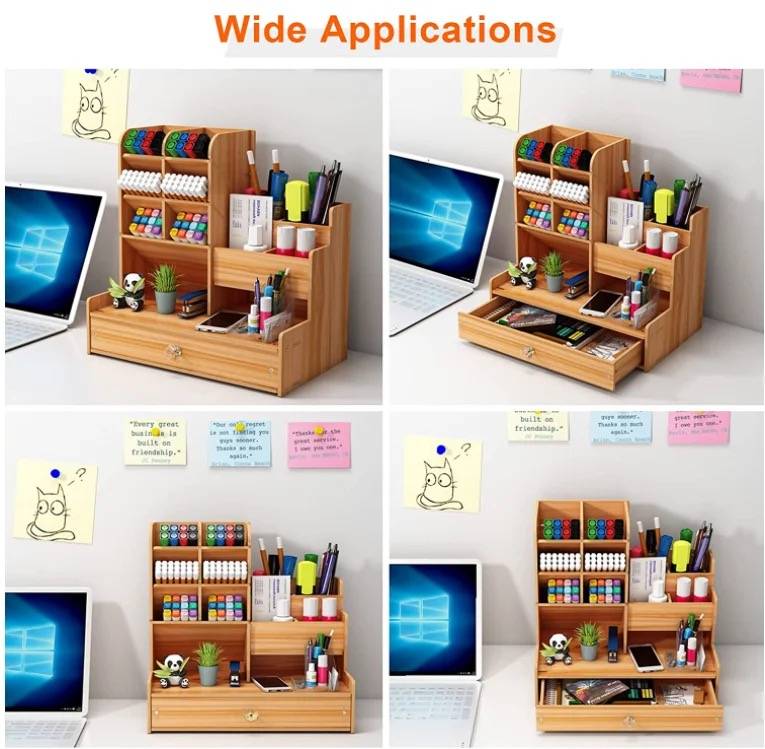 Wooden Desktop Multifunctional Stationary Storage Organizer
