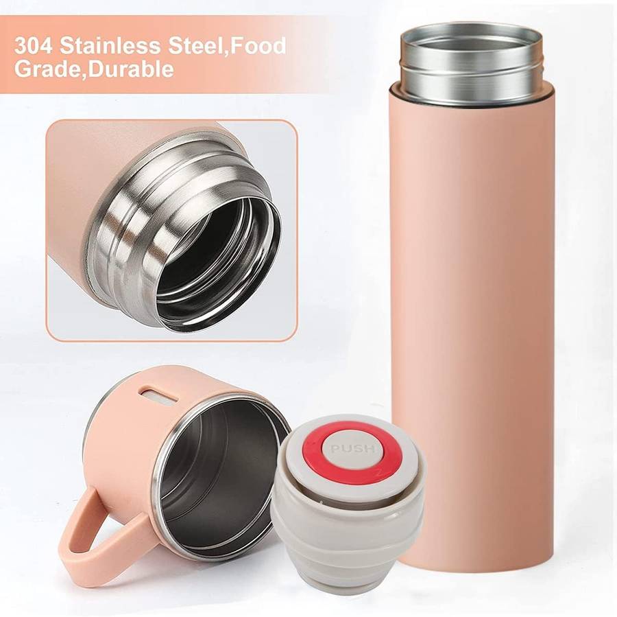 Thermos Vacuum Double Wall Of Stainless Steel Flask Set With 3 Cups 500ml