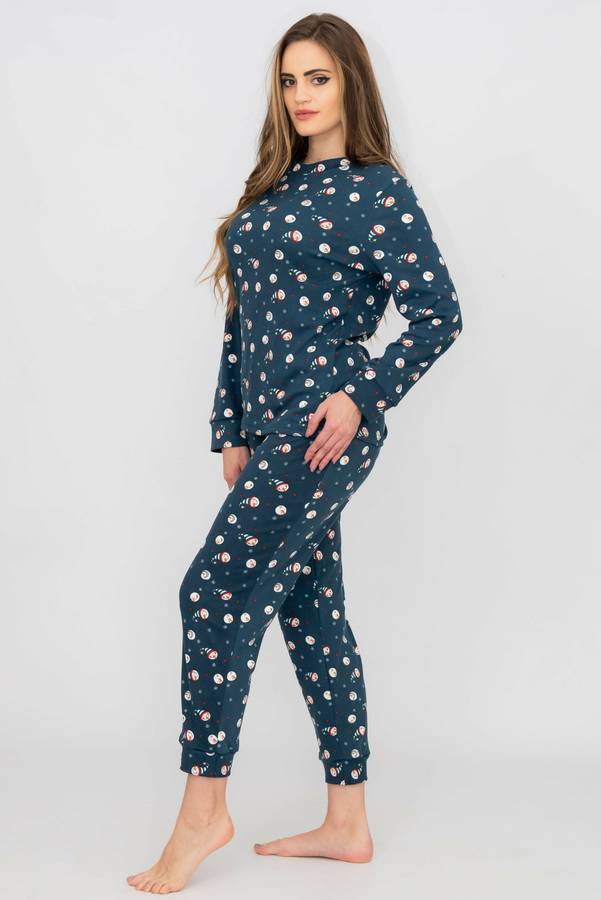 Ladies Printed Long Sleeve Pyjama Set