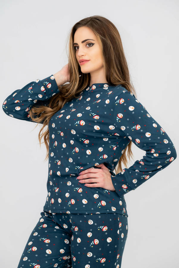 Ladies Printed Long Sleeve Pyjama Set