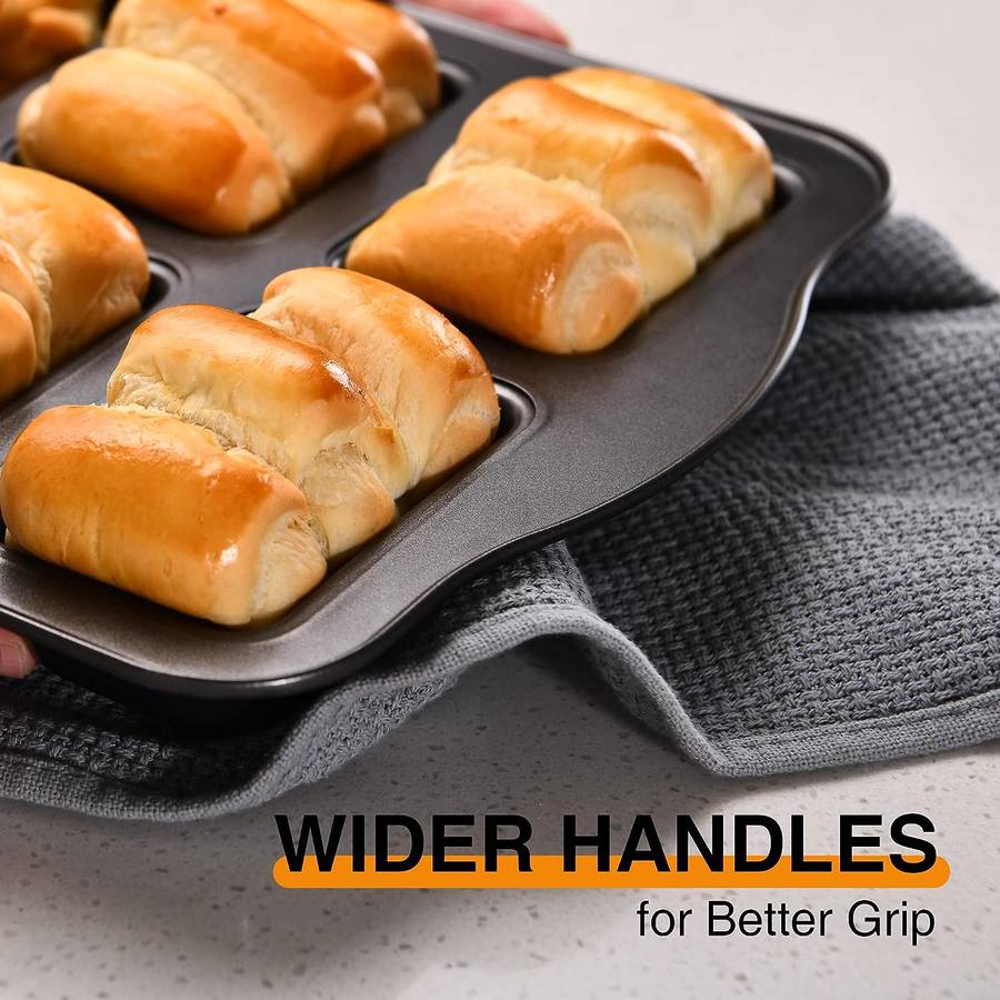 Mini Loaf Pan 8 Cavity Non-Stick Carbon Steel Brownie Bakeware 36cm x 24