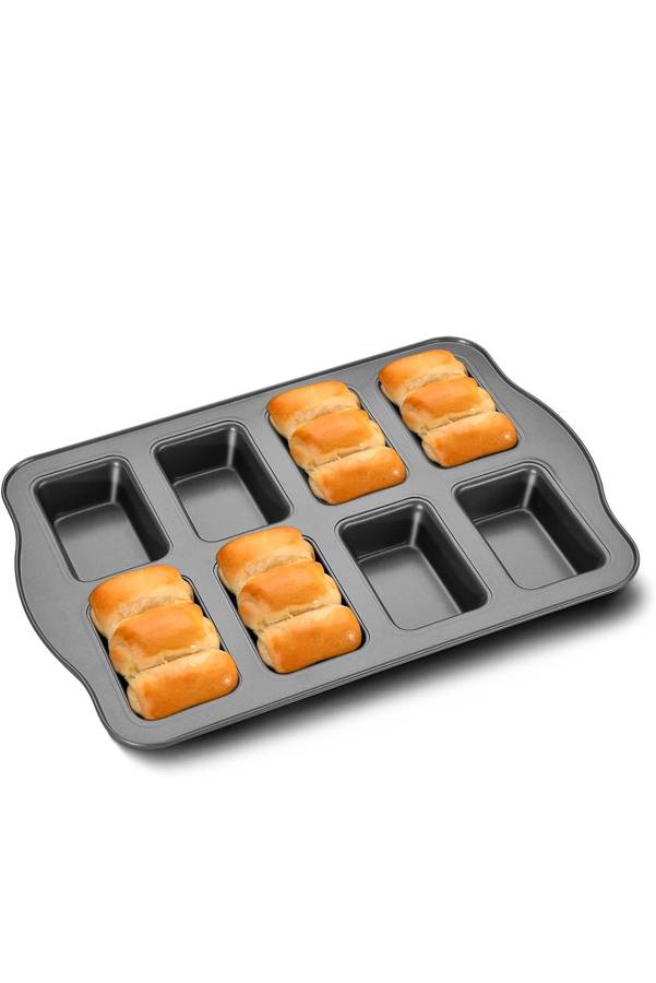 Mini Loaf Pan 8 Cavity Non-Stick Carbon Steel Brownie Bakeware 36cm x 24