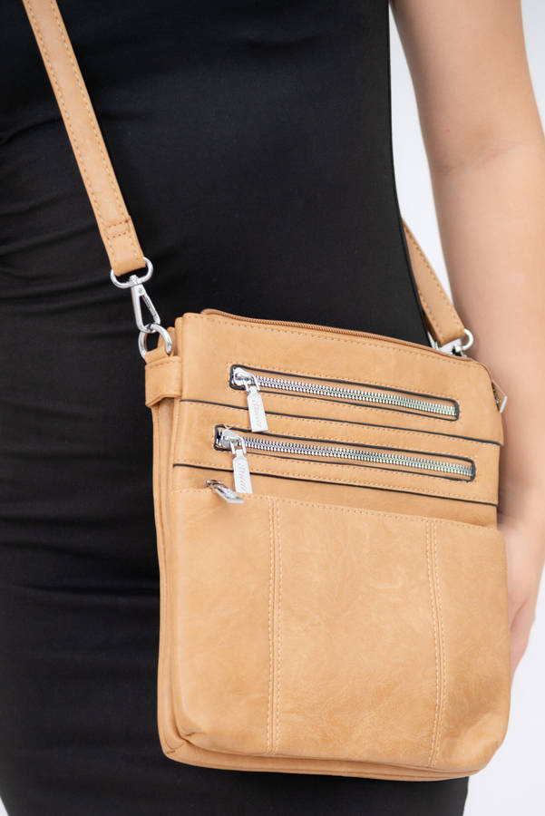 Sotto Crossbody Leather Sling Shoulder Bag With Multiple Pockets