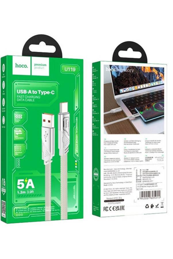 Hoco U119 USB TO Type C Fast Charging Data Cable