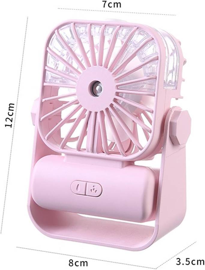 Rechargeable 360 Degree Rotatable Desk Mini Humidifier Handheld Mist Cooling Fan