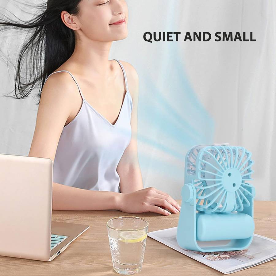 Rechargeable 360 Degree Rotatable Desk Mini Humidifier Handheld Mist Cooling Fan