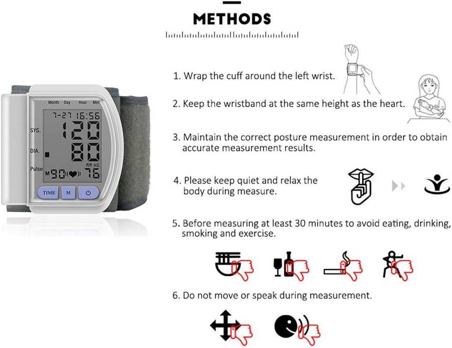 Electronic Wrist Blood Pressure Monitor
