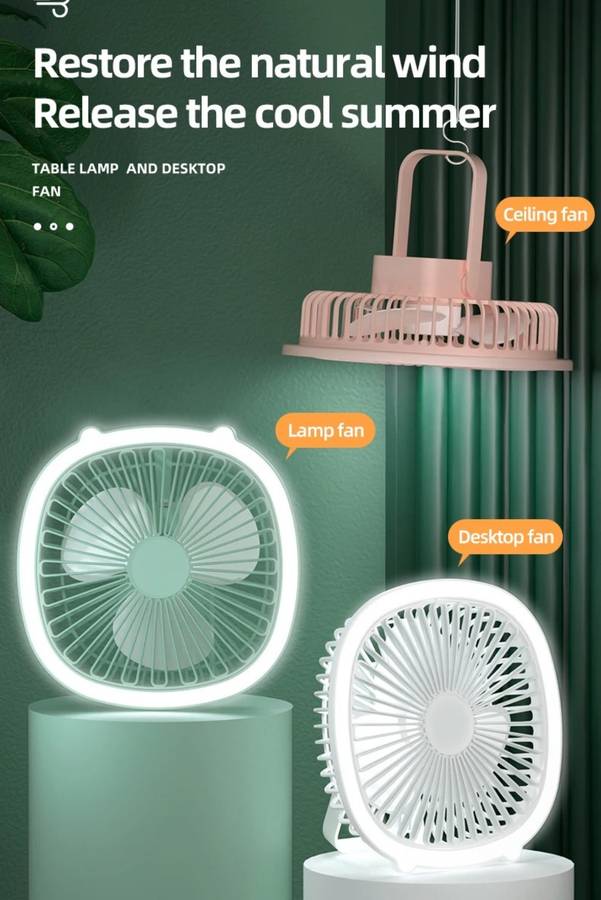 Rechargeable Desktop Nightlight Fan