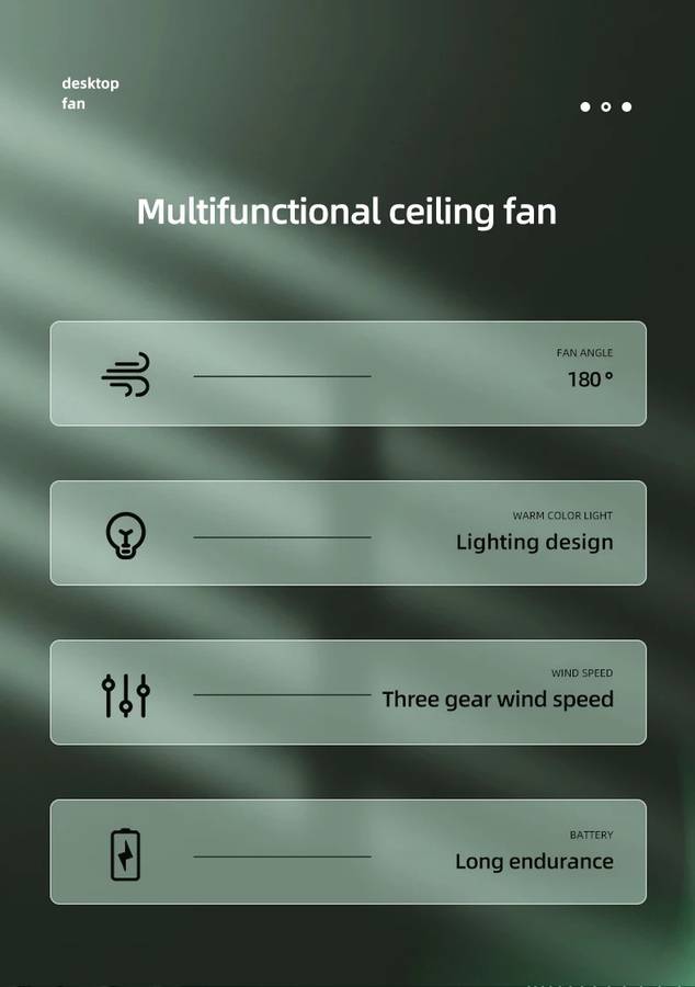Rechargeable Desktop Nightlight Fan