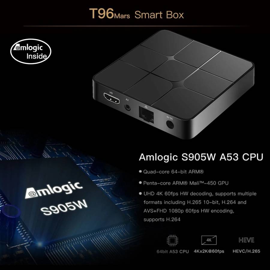 4K HD Smart TV Box with Remote Controller