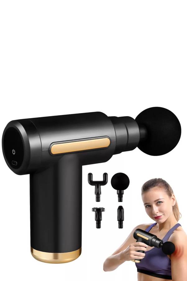 Deep Tissue Percussion Massage Gun Pain Relief Muscle Massager With 4 Heads