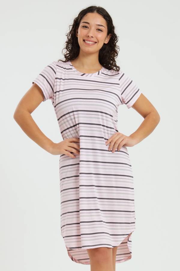 Ladies Short Sleeve Maxi Sleep Shirt