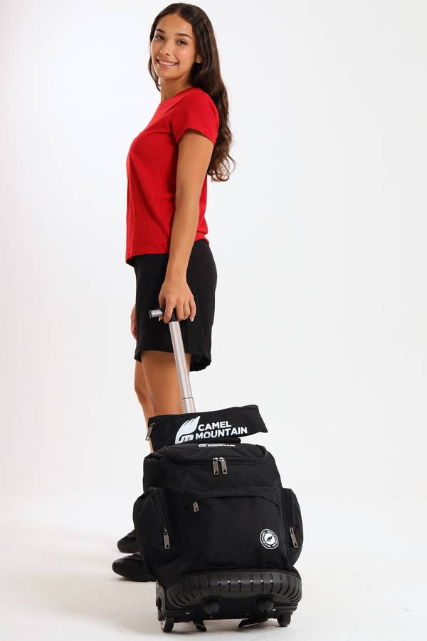 Camel Mountain School Trolley Bag Backpack Large Black