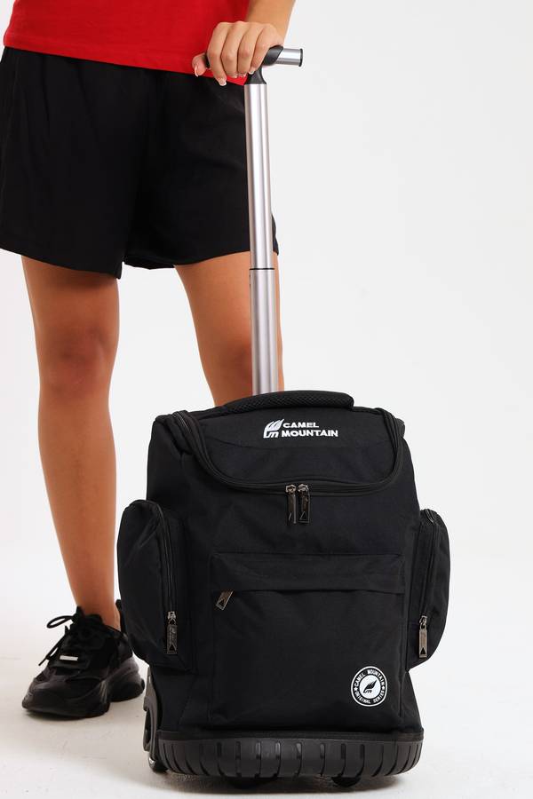 Camel Mountain School Trolley Bag Backpack Large Black