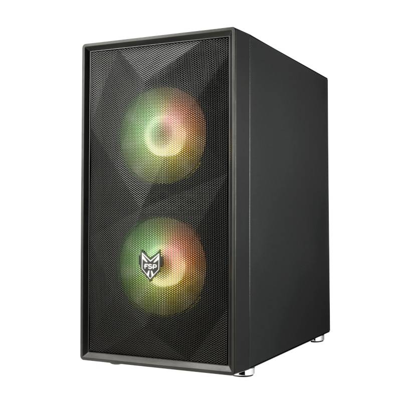 FSP CST130A |Micro-ATX | Mini-ITX | Gaming Chassis | 3x 120mm RGB Fans included | Tempered Glass ...