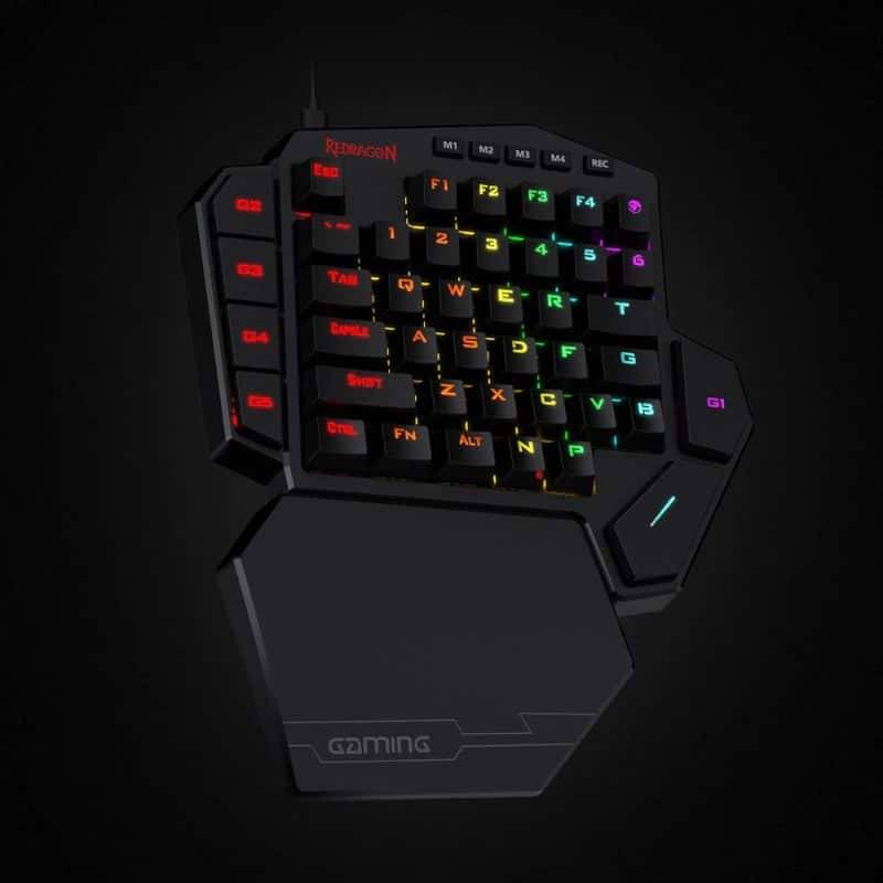 REDRAGON Diti Elite Pro One-Handed RGB Wireless Mechanical Gaming Keyboard - Black