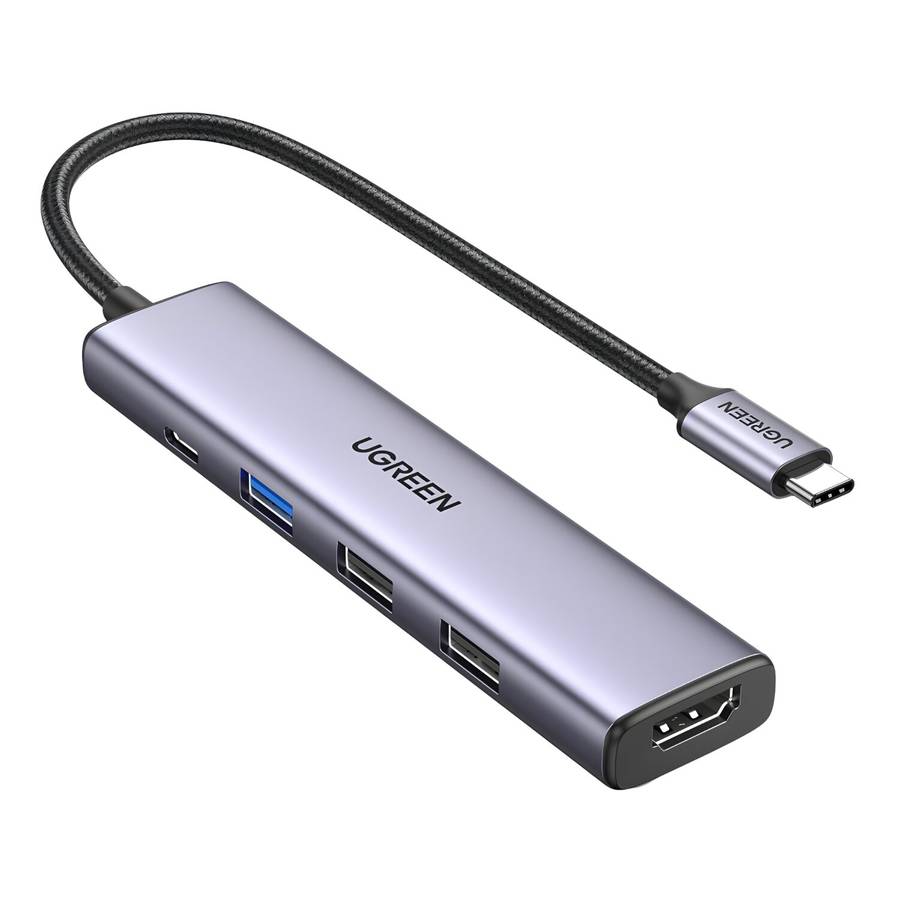 UGREEN Revodok 5-in-1 Type-C Hub | 4K HDMI, USB-A and Type-C Ports &#x2013; Silver